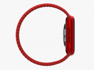 Apple Watch Series 6 Braided Solo Loop Red Modelo 3D