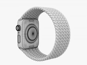Apple Watch Series 6 Solo Loop intrecciato rosso Modello 3D