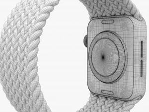 Apple Watch Series 6 Solo Loop intrecciato rosso Modello 3D