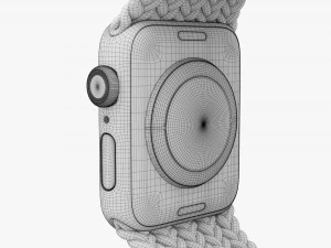 Apple Watch Series 6 Solo Loop intrecciato rosso Modello 3D