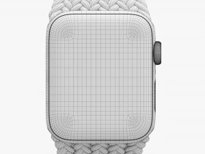 Apple Watch Series 6 Solo Loop intrecciato rosso Modello 3D