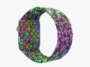 Apple Watch Series 6 Solo Loop intrecciato rosso Modello 3D