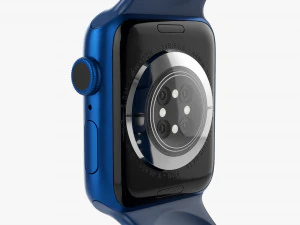 Apple Watch Series 6 Silicone Loop Blue 3D Model