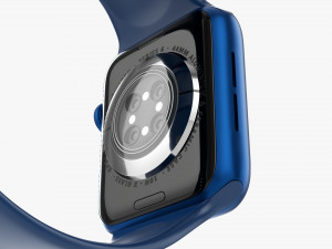 Apple Watch Series 6 Silicone Loop Blue 3D-Modell
