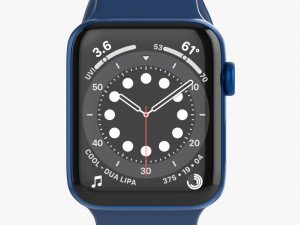 Apple Watch Series 6 Silicone Loop Blue 3D-Modell