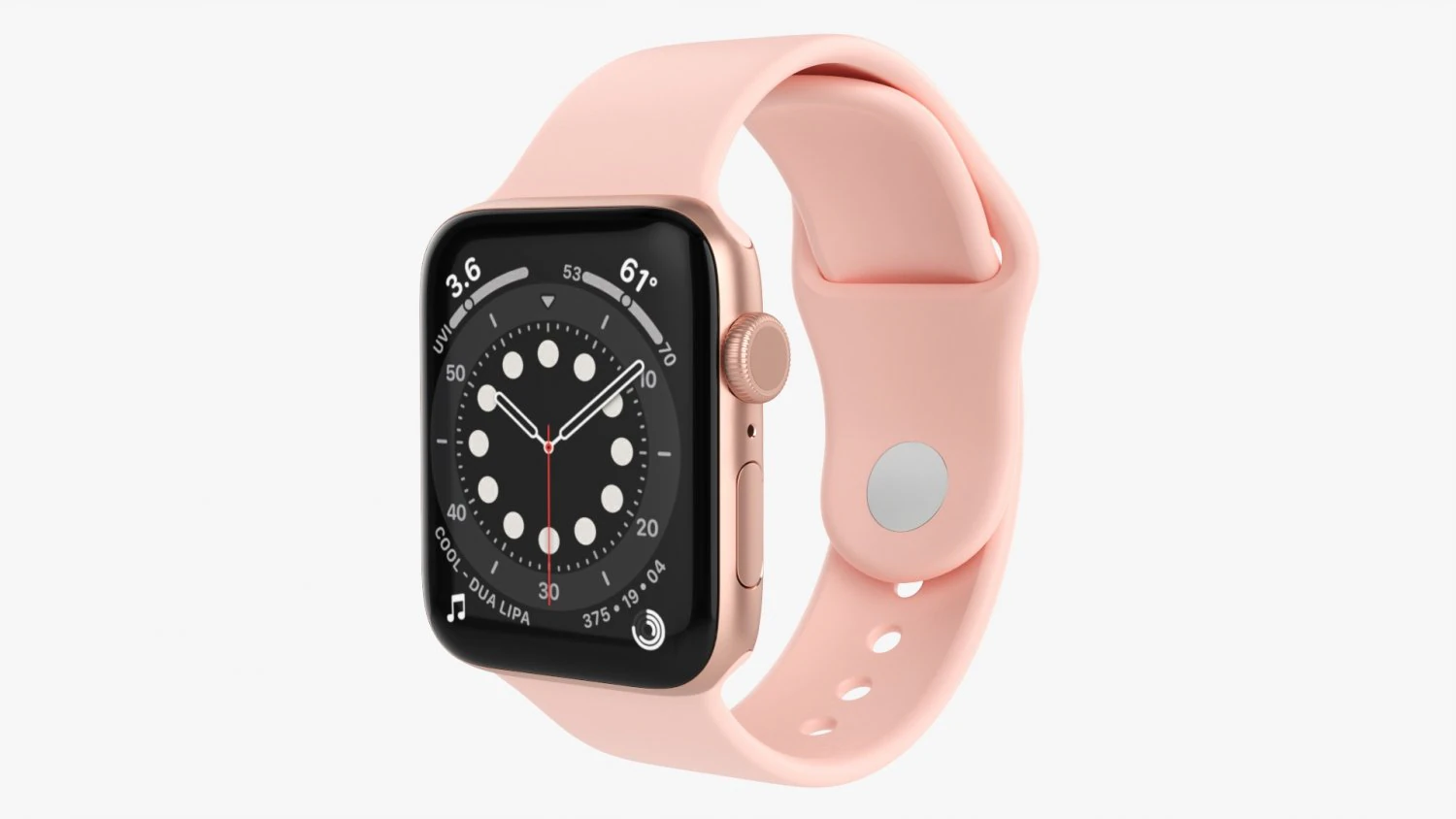 Apple Watch Series 6 Anello in silicone color oro Modello 3D .c4d .max .obj .3ds .fbx .stl .blend 