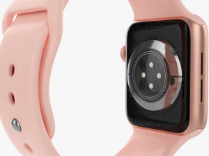 Apple Watch Series 6 Anello in silicone color oro Modello 3D