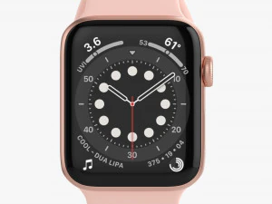 Apple Watch Series 6 Anello in silicone color oro Modello 3D