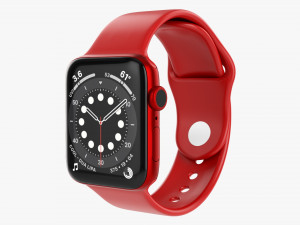 Apple Watch Series 6 Silicone Loop Red 3D Model