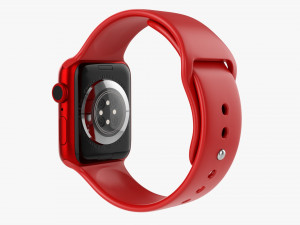Apple Watch Series 6 Silicone Loop Red Model 3D