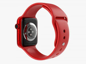 Apple Watch Series 6 Silicone Loop Red 3D Model