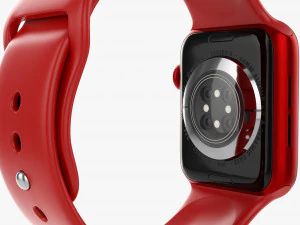 Apple Watch Series 6 Silicone Loop Red 3D Model