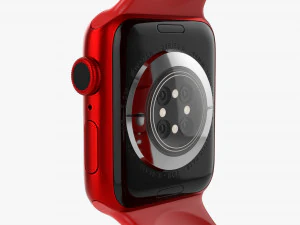 Apple Watch Series 6 Silicone Loop Red 3D Model