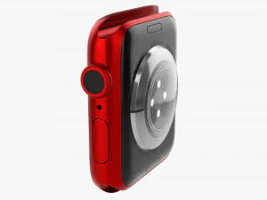 Apple Watch Series 6 Silicone Loop Red 3D Model