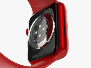 Apple Watch Series 6 Silicone Loop Red 3D Model