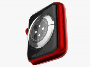 Apple Watch Series 6 Silicone Loop Red 3D Model