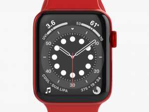 Apple Watch Series 6 Silicone Loop Red Model 3D