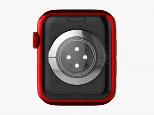 Apple Watch Series 6 Silicone Loop Red 3D Model