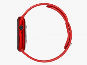 Apple Watch Series 6 Silicone Loop Red 3D Model