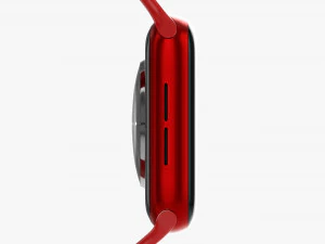 Apple Watch Series 6 Silicone Loop Red 3D Model