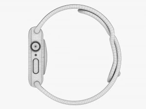 Apple Watch Series 6 Silicone Loop Red 3D Model