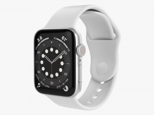 Apple Watch Series 6 Silicone Loop Silver 3D Model