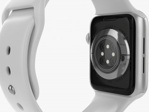 Apple Watch Series 6 Silicone Loop Silver 3D Model