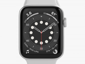 Apple Watch Series 6 Silicone Loop Silver 3D Model