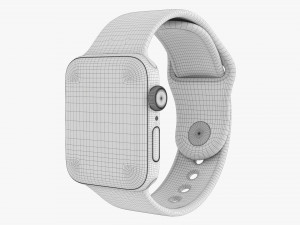 Apple Watch Series 6 Silicone Loop Silver 3D Model
