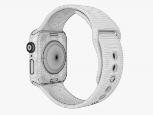 Apple Watch Series 6 Silicone Loop Silver 3D Model