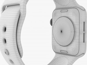 Apple Watch Series 6 Silicone Loop Silver 3D Model