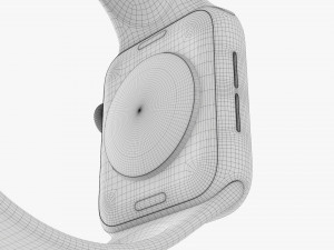 Apple Watch Series 6 Silicone Loop Silver 3D Model