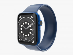 Apple Watch Series 6 Silicone Solo Loop Blue 3D Model