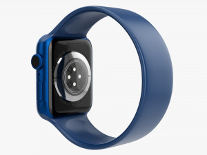 Apple Watch Series 6 Silicone Solo Loop Blue 3D Модель