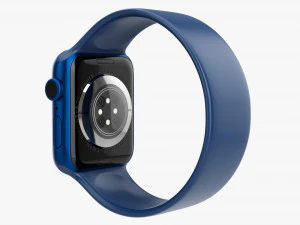 Apple Watch Series 6 Silicone Solo Loop Blue 3D Model