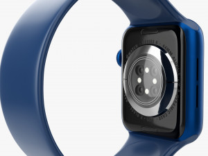 Apple Watch Series 6 Silicone Solo Loop Blue 3D Модель