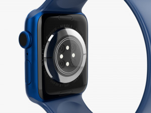 Apple Watch Series 6 Silicone Solo Loop Blue 3D Модель