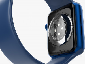 Apple Watch Series 6 Silicone Solo Loop Blue 3D Модель