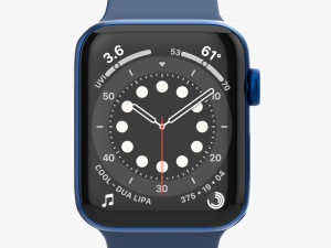Apple Watch Series 6 Silicone Solo Loop Blue 3D Модель