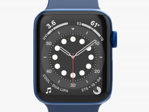Apple Watch Series 6 Silicone Solo Loop Blue 3D Model