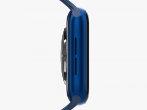 Apple Watch Series 6 Silicone Solo Loop Blue 3D Модель