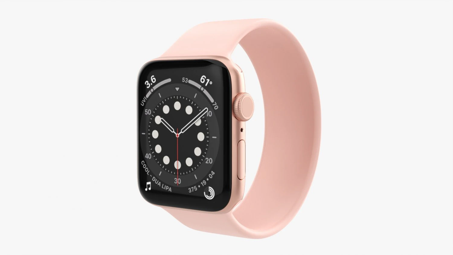 Apple Watch Series 6 Silicone Solo Loop Gold 3D Model .c4d .max .obj .3ds .fbx .stl .blend 