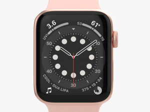 Apple Watch Series 6 Silicone Solo Loop Gold 3D Model