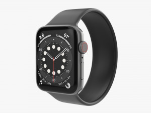 Apple Watch Series 6 Silicone Solo Loop Gray 3D Model