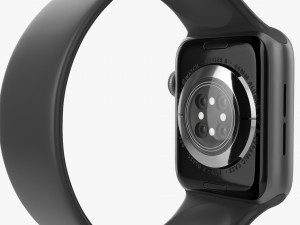 Apple Watch Series 6 Silicone Solo Loop Gray 3D Модель