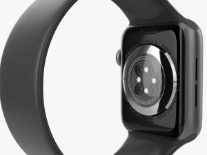 Apple Watch Series 6 Solo Loop in silicone grigio Modello 3D