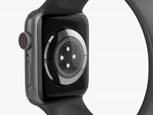 Apple Watch Series 6 Solo Loop in silicone grigio Modello 3D