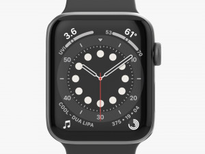 Apple Watch Series 6 Silicone Solo Loop Gray 3D Модель