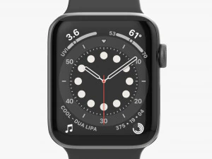 Apple Watch Series 6 Solo Loop in silicone grigio Modello 3D