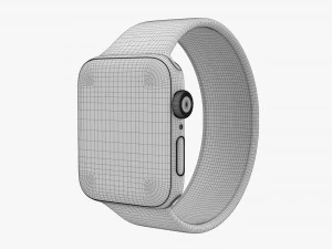 Apple Watch Series 6 Solo Loop in silicone grigio Modello 3D